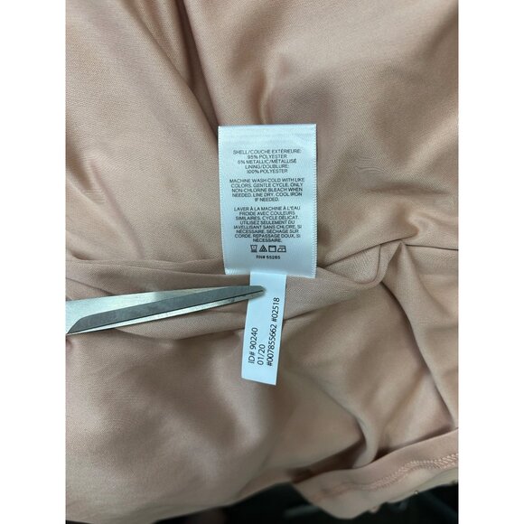 Express Womens Ruffle Maxi Dress M Tan Sleeveless V-Neck Polka Dots - Picture 5 of 9